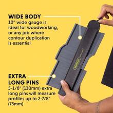 Instruments 833 10 - Inch Contour Gage - 10 pulgadas con pasadores extra largos, con cerradura + Calibre - Ver 4