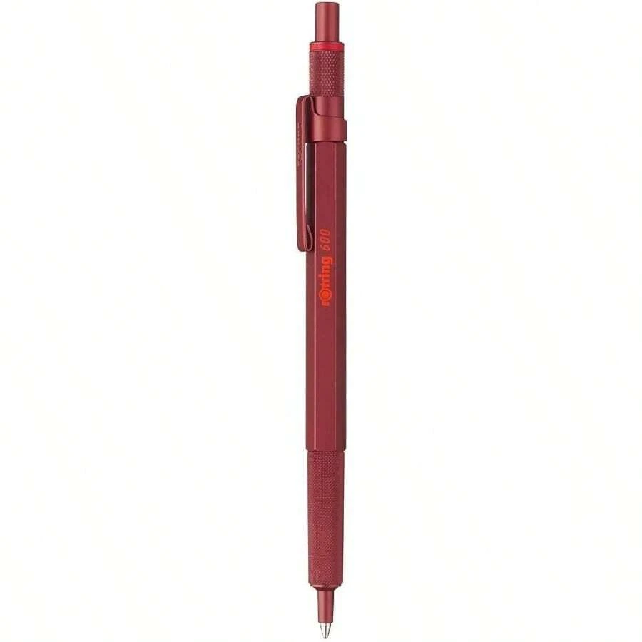 600 Ballpoint Pen Medium Point Black Ink Red Barrel Refillable