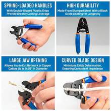 JIC - 500 - Cortador de cables compacto para cables de red de par trenzado, CAT5, CAT5e, CAT6, CAT6A - Cortador de cables de red - Ver 1