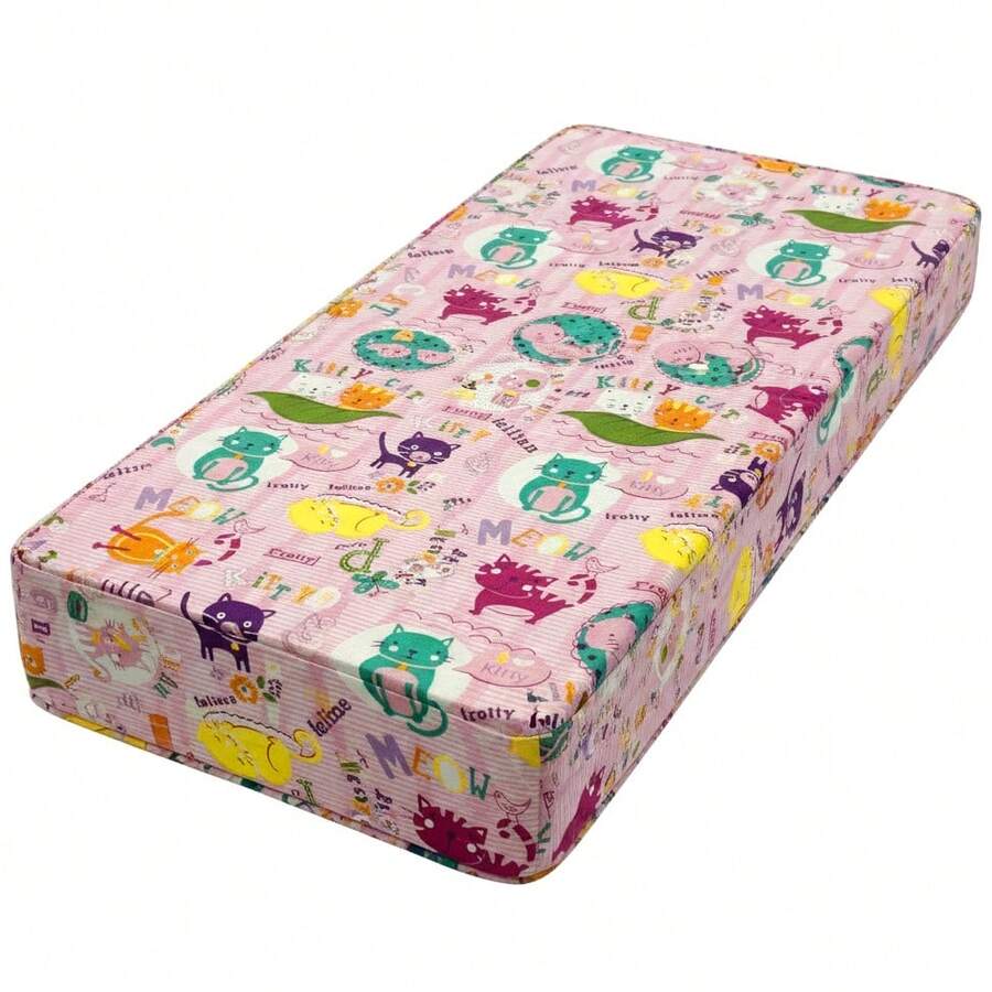 2-Piece Single Bed Sheet Set With Children's Prints - Pink Kitty Cat - View 1
