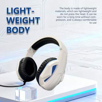 Auriculares de juego con cable de 7.1 canales H4 con micrófono, conector de auriculares de 3.5 mm para PC, computadora, portátil, teléfono móvil, clases en línea