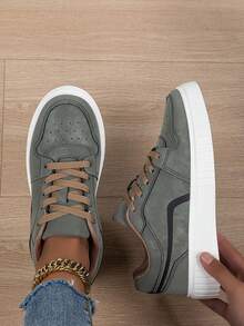 scarpi sportivi casual alla moda da donna, basse, stringate, traspiranti, con blocchi di colore, scarpe sportive leggere e confortevoli - Menta Verde - Visualizzare 7