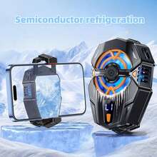 1 件橙色 RGB 手机散热器，带温度显示，半导体散热器，夹式，游戏散热减少工具，适用于静音游戏电子竞技游戏配件