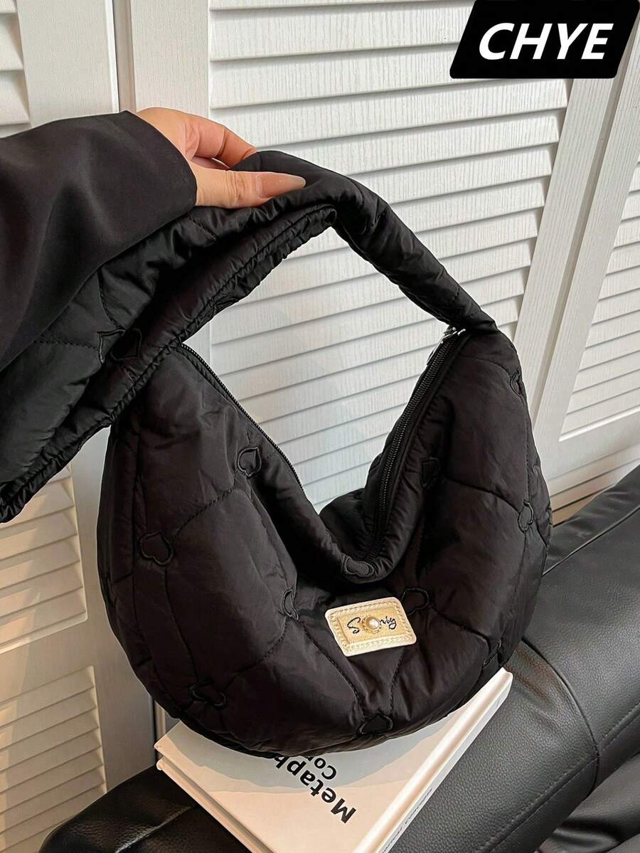 1 Stück Damen Nylon Japanischer Lässig Einfachheit Umhängetasche, kratzfest und abriebfest, leicht, großes Fassungsvermögen, Lingge-Prägung, für Konzerte, Festivals, Sportveranstaltungen, Einkaufen, Pendeln, Arbeit, Dates, tägliche Reisen, für Studenten, Mädchen