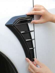 2pcs Universal Car Fender Decorative Side Vent Stickers, Side Wing Body Air Vent Modification Side Emblem Decals - A - View 3