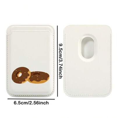 1pc Donut Pattern Black/White/Silver/Brown/Pink PU Leather Wallet Card Holder Magnetic Phone Case Compatible With IPhone 17/16/15/14/13/12/11, Magnetic Wallet Card Holder Phone Accessory Compatible With Android And Most Smartphone,Gifts For Mother, Family, Friends, Kids, Birthday, Holiday Case Accessories Phone Case Magnets