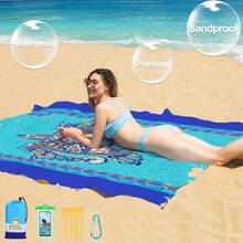 - Manta de playa impermeable a prueba de, tortuga marina, 78x 81 pulgadas, 1 - 5 adultos, de gran tamao, ligera, impermeable, a prueba de, para playa, camping, senderismo, - 78''*81'' + Mandala - Ver 4