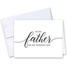 InvitationHouse Simple Script To My Mother | To My Father Wedding Day Folded Note Card Set (Black)2025 - 1 - View 3