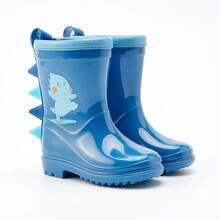 GentleChild Kids Waterproof Rain Boots, Cartoon Dinosaur 3D Design, Non-Slip & Durable, Soft & Comfortable One-Piece Molding, Leak-Proof, Easy To Clean, Suitable For Boys/Girls, Toddlers, All Seasons Outdoor Garden