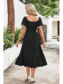 AUSELILY Empire Waist Dress Midi Dresseshalloween - màu đen - Xem 7