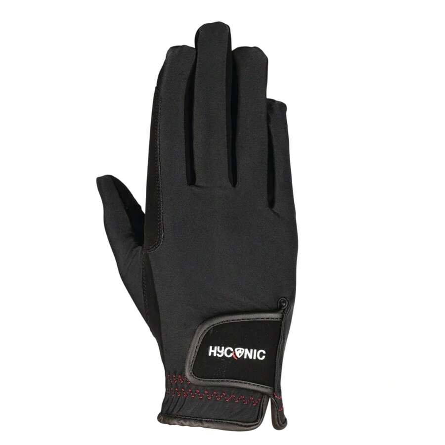 Hy Unisex Adult Logo Riding Gloves (Black) - 100% Mixed - (BZ6049) - Black - View 1
