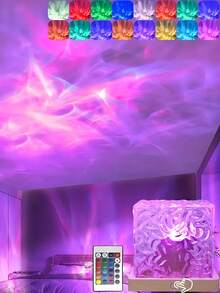 16-Color Wave Projector Lamp, USB Powered Stunning Ripple Light Show, Remote Control, Multiple Modes For Ambiance Creation - Multi-color light - View 4