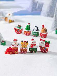 3sets Creative Mini Christmas Train&Snowman&Elk&Small Animal Small Ornaments,DIY Christmas Micro Landscape Decoration,For Doll House Accessories,Micro Christmas Decoration,Christmas Gifts,Christmas Crafts,Mini Figures,Mini Gifts,Mini Resin Animals,Elf On The Shelf Accessories,Mini Stuff,
