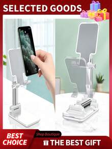 1pc Foldable Desktop Phone Stand For Desk, Height Adjustable Cell Phone Holder, Portable Cellphone Cradle Desktop, Women Travel Kitchen Essentials Fits All Mobile Phone, Phone Stand, Phone Holder Stand, Phone