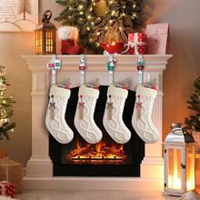 Stocking Holders Mantles Set Of 4, Colorful Stocking Hangers Fireplaces, 4 Pack Non - Slip Stocking Hooks Mantle, Stocking, Wreath, Hat, Hook Party Decorations