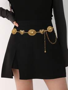 1-Piece Western Cowboy Bohemian Punk Belt Personalized Fashion Accessories Women's Hollow Flower Buckle Ellipse Cake Belt Decoration Bohemian Belt Dress Accessories Suitable For Daily Commuting And Versatile Matching, Friend Gatherings, Vacation Dinners, Dances, Parties, Music Festivals Wearing Matching, Giving Gifts To Friends, Family, Mothers, Girlfriends, Birthdays, Valentine's Day Gifts, Mother's Day Gifts