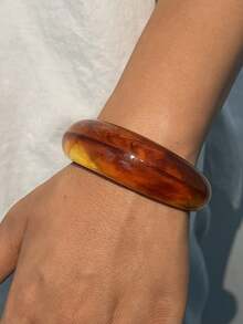 Set 3/1 buc brățară retro minimalistă ondulată din acril pentru femei, potrivită pentru purtare zilnică, stivuibilă, alegerea perfectă pentru cadou