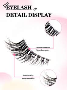 Waloshow 10-80 Pairs Professional Wholesale Price Cat Eye Natura Lashes, Half Lashes Manga Cluster Lashes Eye Lashes, Clear Band Fluffy Lashes Wispy Lash Clusters Wispy Fluffy Cat Eye Look Natural Short Accent Lashes End Lashes Corner Eyelashes 3/4 Lashes Reusable Lashes Pack Quick Morning Makeup For School - 粉色 - 查看 5