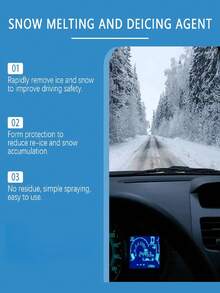 Winter Car Windshield Deicing & Deicing Spray. It Can Lower The Melting Point Of Ice And Snow To Around -45°C, Quickly Melting The Frost On The Car Windows, Keyhole, Wipers, Antennas, Etc. After Use, It Quickly Removes Snow On The Car, Prevents Cracking And Freezing Of The Car Glass Surface, And Extends The Service Life Of The Car Glass Surface, Better Maintaining Your Car.