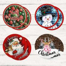 4pcs/8pcs Christmas Themed Coasters, Christmas Pattern Absorbent Pads For Coffee, Drinks, Kitchen, Table, Room, Bar Decor, Holiday Gifts