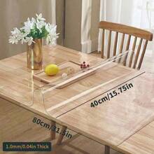 1pc High Quality 1mm Thick Transparent PVC Tablecloth - Scratch-Resistant, Heat-Resistant, Easy To Clean, Suitable For Home, Hotel, Restaurant And Cafe Tables, Minimalist And Fashionable Design - White - View 59