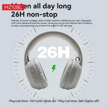 Active Noise-Cancelling Over-Ear Wireless Headphones,  Wireless Headphones, Foldable Wireless Headphones With Microphone, Foldable Lightweight Headphones, High-Fidelity Stereo, Deep Bass, Suitable For Travel, Office, Laptop And Mobile Phone - 黑色 - 查看 7