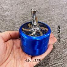 2.5inch 63mm Metal Handle Herb Grinder Metal Mill 4-Layers Crusher Manual Mortar Zinc Alloy Pestle Tobacco Grass Grinder Cigarette Cigar Tools Smoking Accessories Gift - 2.5inch/63mm - View 4