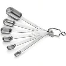 43129 18/8 Stainless Steel Measuring Spoons Set of 5, Silver - (Rectangular) Juego de 6 piezas - Ver 2