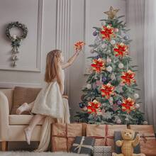 Christmas Decoration: Simulated Christmas Flowers, Christmas Tree Wreaths, Christmas Flowers, Gold Powder Flowers