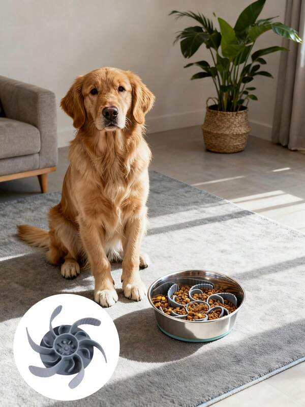 1pc Dog Slow Feeder Bowls Silicone Spiral Pet Food Feeder Insert To Slow Down Eating For Large Medium Small Breed Dogs Perfect With Stainless Steel Glass Ceramic Pet Bowls (Grey)
