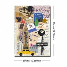 1 Stück ungerahmtes New York City Vintage Preppy Wandkunstposter, Retro-Zeitungsdruck Y2K Leinwanddruck, minimalistisches ästhetisches Dekor Gemälde für Studentenwohnheim, Wohnzimmer, Schlafzimmer, moderne Heimdekoration