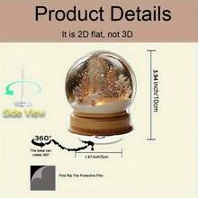 2D Flat, 360° Rotating Snow Globe With Enchanting Winter Forest Scene, Delicate Snowflakes And Warm Lighting - Polyester, No Electricity Required - Suitable For Holiday Home Decor Or Unique Gift, Snow Globe Christmas Decoration, Holiday Room Decor, Classic Decorative Style, 2D Flat