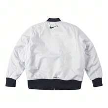 Nike Sportswear Swoosh Therma FIT Reversible Loose Woven Flight Jacket, Unisex DD6056-010 - Black - View 6