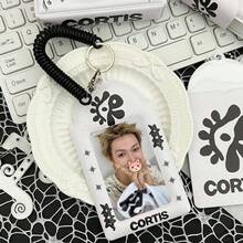 1 件个性化黑白照片卡夹，Kpop 照片卡夹，Pu 材质，适用于 3-3.5 英寸迷你电脑夹，Kpop 照片卡夹，动漫和游戏相关小卡片存储展示