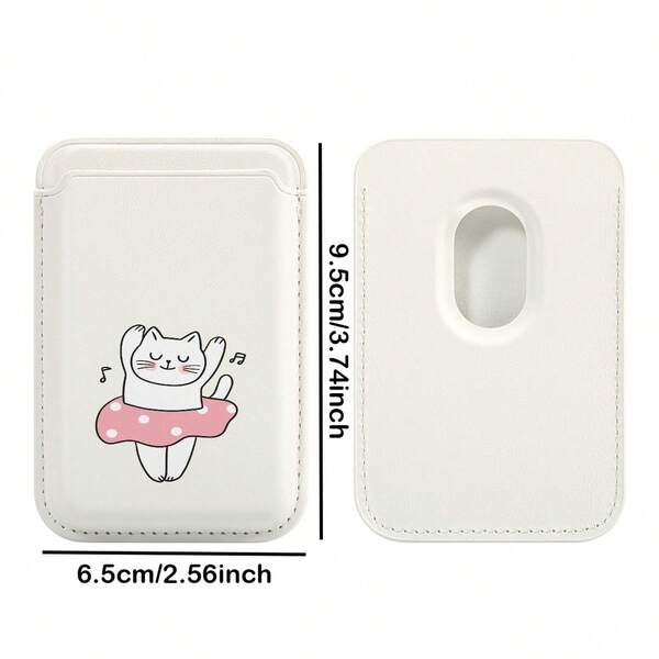 1pc Cute Cat Pattern Black/White/Silver/Brown/Pink PU Leather Wallet Card Holder Magnetic Phone Case Fit For IPhone 17/16/15/14/13/12/11, Magnetic Wallet Card Holder Phone Accessories
