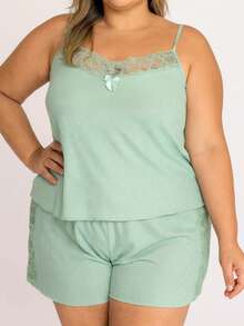 Baby Doll Feminino Plus Size Canelado Mid Size Conforto Pijama