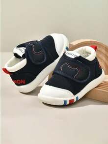 1 Pair Kids Cartoon Embroidery Hook And Loop Casual Sneakers, Suitable For All Seasons - Navy Blue - View 17