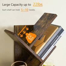 Tree Bookshelf 3 Tier Book Shelves Storage Organizer Desktop Bookshelf Floor Standing Bookcase Display For Magazine Books Small Tree Bookshelf For Bedroom Living Room Office Rustic Brown