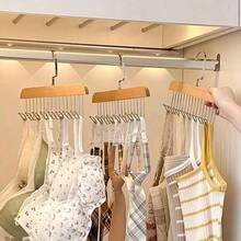 3/1pcs Multi-Functional Wooden Coat Hooks, Clothes Hanger Rack, Closet Storage Organizer With 8 Rotating Hooks, Space Saving For Hanging Shirts, Underwear, Bras, Hats, Ties, Straps, Vests And More. Damage-Free Drying Rack, Essential For Back To School, School Supplies. - Multicolor - View 9