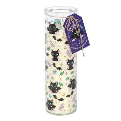 Something Different Lavender Cat Print Tube Candle (White) - 100% Mixed - (SD10476)
