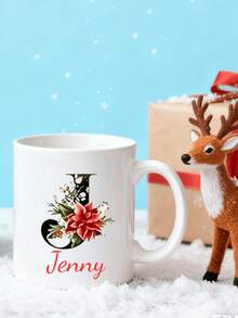 Cốc sứ Giáng sinh cá nhân hóa 11oz/15oz in chữ cái đầu "Chúc mừng Giáng sinh" hình ông già Noel, có thể tùy chỉnh tên, quà Giáng sinh cho trẻ em hoặc gia đình, cốc tùy chỉnh ngày lễ, cốc sứ cá nhân hóa, cốc sô cô la nóng tùy chỉnh, cốc Giáng sinh cá nhân hóa, cốc Giáng sinh tùy chỉnh - Nhiều màu (phiên bản chữ cái) - Xem 4