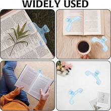 2Pcs Strong Book Clip Transparent Blue Book Page Holder Clips, Page Holders Book Reading Opener Accessories, Multifunctional Practical Book Clips Transparent Portable Reading Book Page Holders - Blue - View 8
