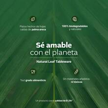 Juego de piezas de vajilla desechable de hoja de palma. Pack para 20 personas. Naturales y biodegradables. No txico. Natural Leaf Tableware - 200 - Ver 4