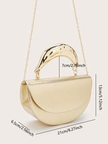 Túi xách nữ thanh lịch, túi cầm tay dây xích tối giản, túi dự tiệc/tối sang trọng nhẹ nhàng, món quà sinh nhật hoàn hảo cho bạn gái, phù hợp cho tiệc tùng, đám cưới, dạ hội, tiệc tối trang trọng, có thể kết hợp với váy dự tiệc ngày lễ, váy dạ hội và váy đính sequin. - Vàng - Xem 8