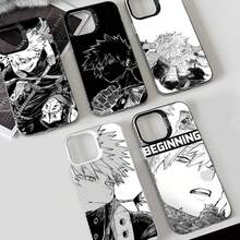 1PC Funda de Teléfono Anime Bakugo Katsuki Funda de Teléfono IMD color plata para 17 16 15 14 13 12 11 Pro Max Plus - z7 - Ver 3