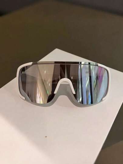 1pc Outdoor Large Frame Bike Goggles, Ski Goggles, Suitable For Cycling, Skiing, Mountaineering, Road Riding Preppy Style For Back To School Geometric Shape