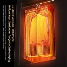 OBOVAY Przenośna suszarka do ubrań do kampera, inteligentna kontrola temperatury, szybkie suszenie, podwójny tryb, konstrukcja oszczędzająca miejsce, odpowiednia na każdą porę roku, ze zintegrowanym uchwytem, idealna w podróży, mieszkaniu, na kempingu – wydajna i praktyczna, niezbędna na kempingu | Nowoczesna technologia suszenia | Kompaktowa i przenośna - Wtyczka UE typ F (220–240 V) - Zobacz 5