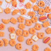 15/30/50 miếng hỗn hợp nghệ thuật làm móng tay bằng nhựa hoạt hình bánh quy, món tráng miệng ngọt ngào, bánh rán, kem, trà chiều, trang sức nghệ thuật làm móng - Bánh quy tráng miệng mini Kawaii - Xem 4