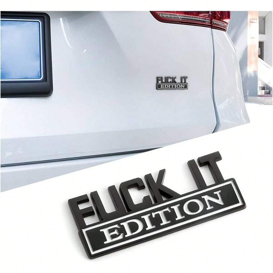 IT Edition Emblem Car, 3D Stickers Auto Bumper, Cool Badge Decoration Decal Men And Women, Vehicle Exterior Accessories SUV, Truck, Laptop - Đen/Trắng - Xem 1