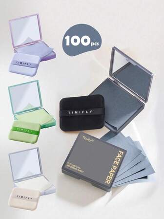 100Pcs Portable Oil Blotting Paper For Oily Skin Care,3-In-1 With Mirror, Puff, Blotting Paper, Lavender, Gardenia, Green Tea, Charcoal Natural Soft Face Tissues,Scented Facial Blotting Paper Oil Control Tissue, For Men Women Travel Supplies, Easy To Grab One,Blotting Paper,Beauty,Skin Care Products,Spa,Self Care,Skin Care Tools,Face Care,Esthetician Supplies,Skin,Face Wash,Facial